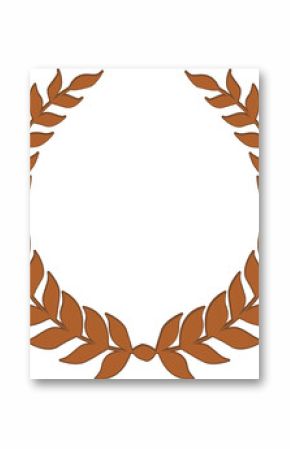 Laurel wreath is showing ornamental leaf crown with flat design on transparent layer, copy space