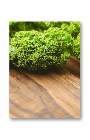 Close-up of parsley on wooden board
