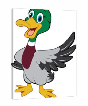 Cute cartoon duck PNG transparent background