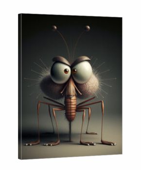Funny cartoon mosquito. Generative Ai.