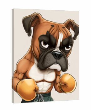 cartoon of a boxer dog boxing Generative Ai