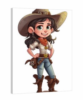 Cartoon Cowgirl. Generative AI. Illustration of a cowgirl in a cartoon style.