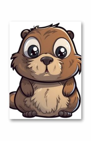 Funny and cute marmot transparency sticker.