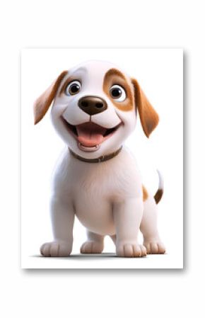 beagle puppy, isolated background. Generative Ai.