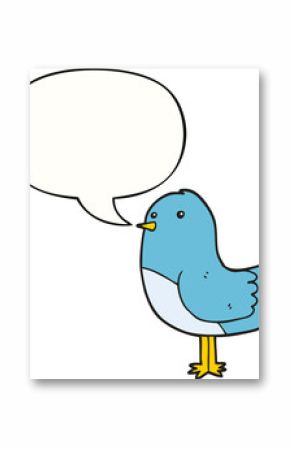 cartoon bird and speech bubble