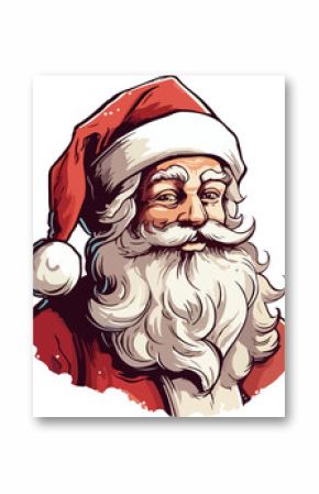 hand drawn cartoon illustration of santa claus 