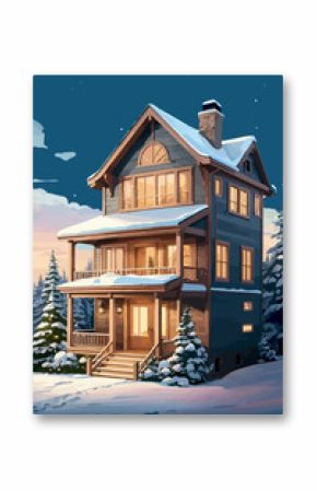 house  decoration christmas winter illustration