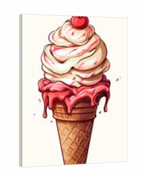 Hand drawn cartoon delicious ice cream illustration 
