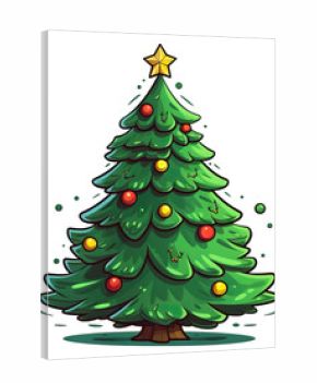 illustration of Christmas tree isolated.