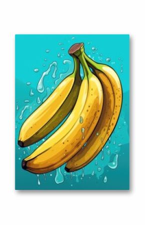 hand drawn cartoon banana illustration