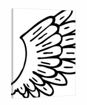 line drawing cartoon angel wings