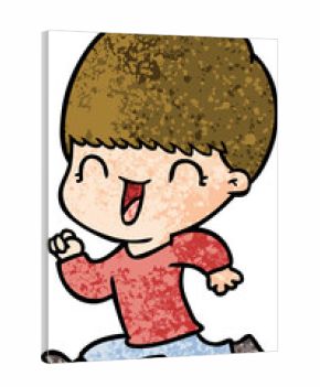 happy cartoon boy