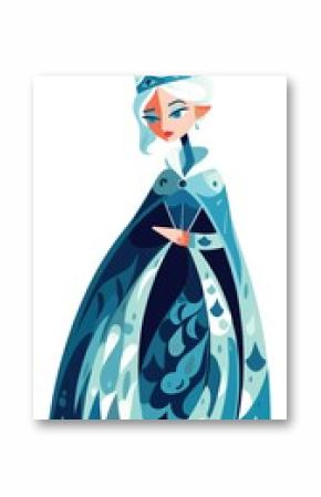 snow queen fairy tale character cartoon illustration fantasy cute drawing book poster graphic