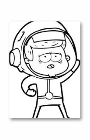 cartoon tired astronaut