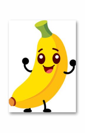 Cute banana cartoon emoji icon character illustration