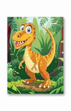 happy dinosaur cartoon