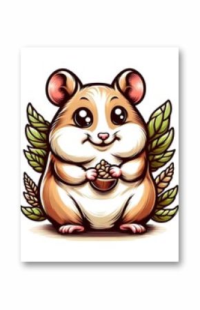 hamster and grain cartoon