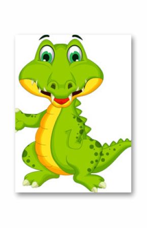 funny crocodile cartoon posing