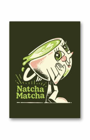 matcha retro mascot