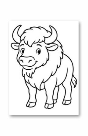 vector illustration of bison cartoon