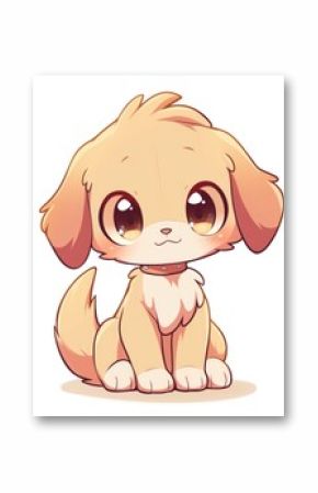 Adorable cartoon depiction of a sitting puppy.