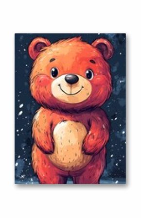a cartoon bear standing in the snow