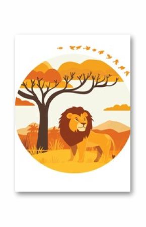 Engaging cartoon logo featuring a majestic lion!