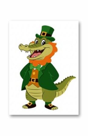 crocodile in a leprechaun costume cartoon