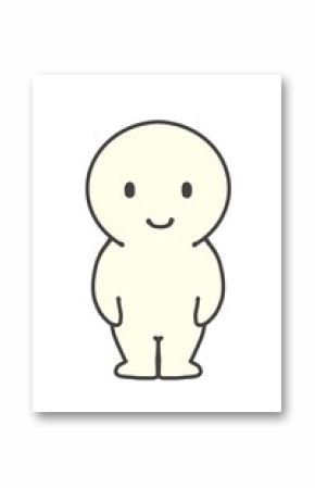Simple figure standing with a smile