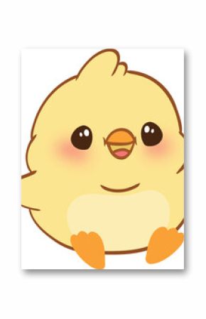 Cute cartoon yellow chick character