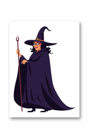 Halloween Witch Illustration on Transparent Background for Spooky Design Overlays