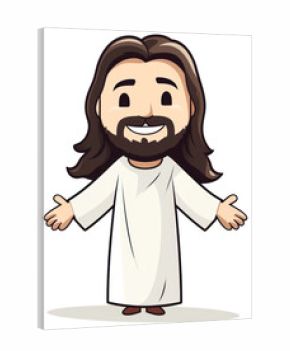 PNG Happy jesus cartoon portrait sketch.