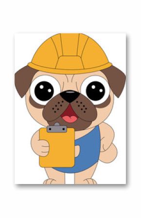funny cartoon farmer pulldog character