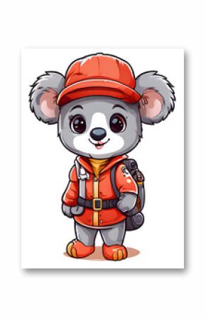 funny illustration of a cartoon koala bear