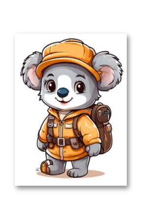 funny illustration of a cartoon koala bear