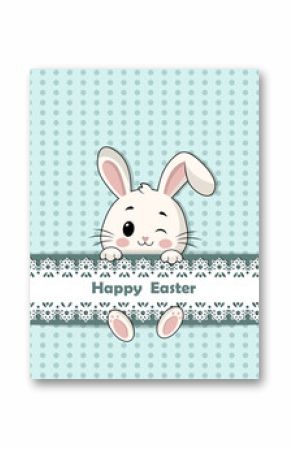 Cute rabbit bunny greeting cartoon