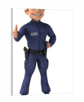 Fun 3D illustration of a cartoon Police Officer
