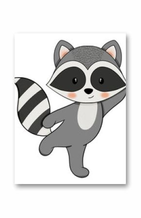 Cute raccoon cartoon design character 
