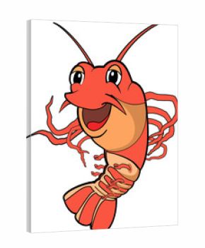 Cute cartoon shrimp PNG transparent background