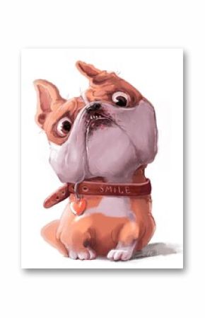 Cute cartoon french bulldog character