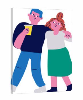 Cute cartoon handdrawn person color illustration