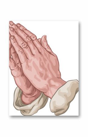 Praying Hands in Prayer Comic Book Pop Art Cartoon