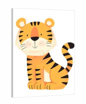 cute little tiger drawing with a bright demeanor and the smile of the cartoon tiger pattern