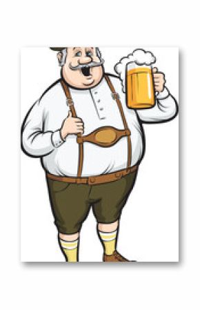 cartoon oktoberfest man with beer - PNG image with transparent background