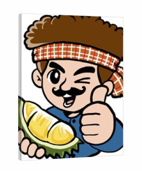  Durian farmer cartoon with the best quality durian fruit in the world.
