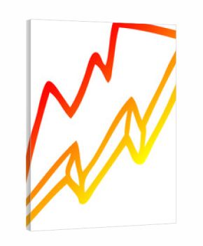 warm gradient line drawing of a cartoon lightning bolt symbol