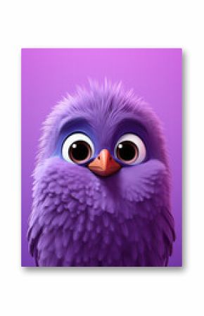 cartoon style illustration of a little bird - cute little bird - Created with Generative AI technology.