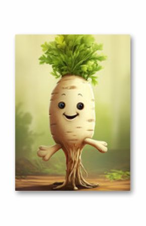 parsnip cartoon character illustration, learning card
