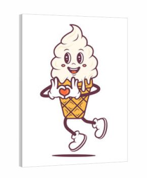 Ice cream cartoon character concept. Cute illustration isolated on a white background