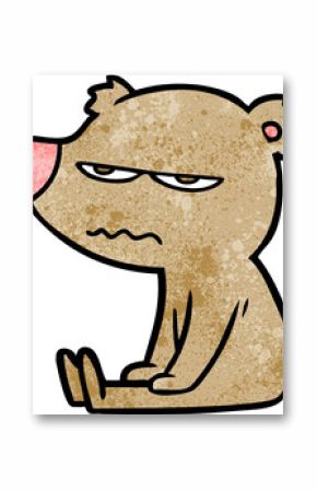 angry bear cartoon sitting